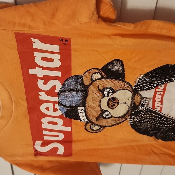 Rawyalty Black Label Orange Superstar Bear Tee Size XS - Picture 3 of 7